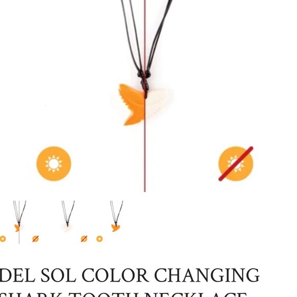Del Sol New color changing shark tooth necklace ivory to orange in the sun - Picture 6 of 6
